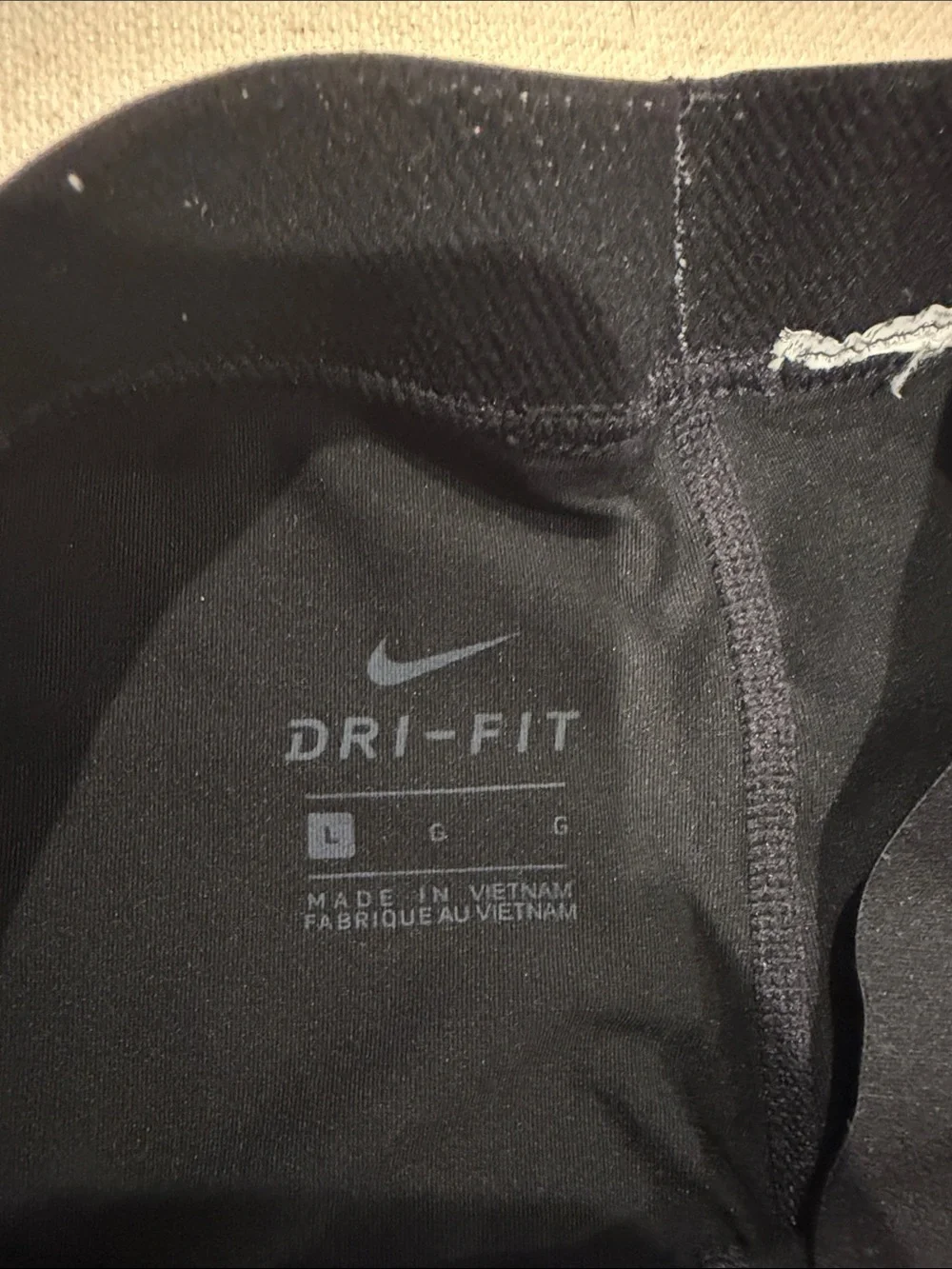 nike pro 7/8 dri fit leggings black girls sz large